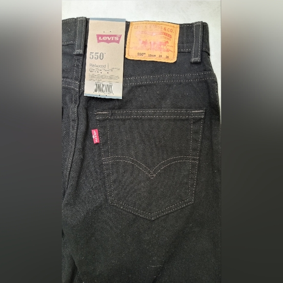 Levi's 550 24 x 26 Boy's Relaxed Fit Slim Black Jeans - Picture 8 of 11